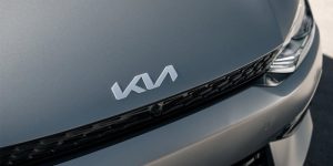 Kia Logo on 2022 Kia EV6