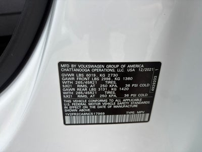 2022 Volkswagen Atlas 3.6L V6 SEL Premium R-Line