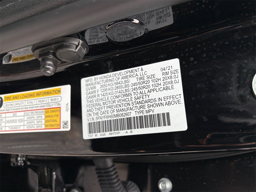 2021 Honda Pilot Touring 7 Passenger