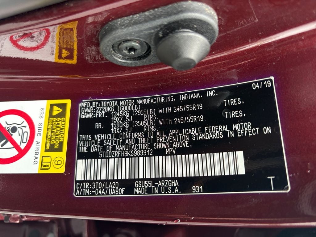 2019 Toyota Highlander Limited Platinum