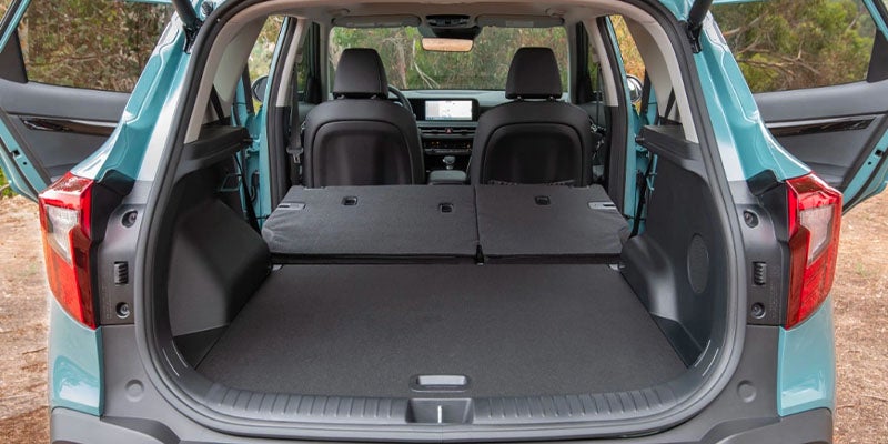 2025 Kia Seltos with Seats Down Showing Cargo Space Frederick, MD