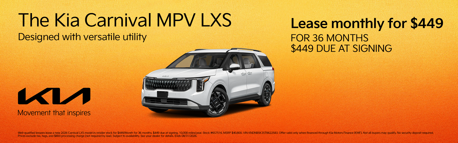 New 2026 Carnival LXS