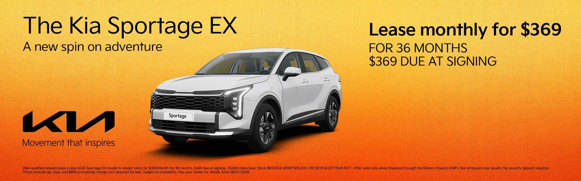 New 2026 Sportage EX